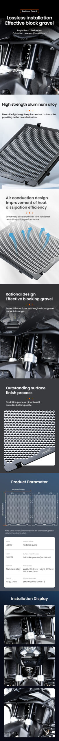 LOBOO Osłona chłodnicy aluminiowa do BMW R1300GS