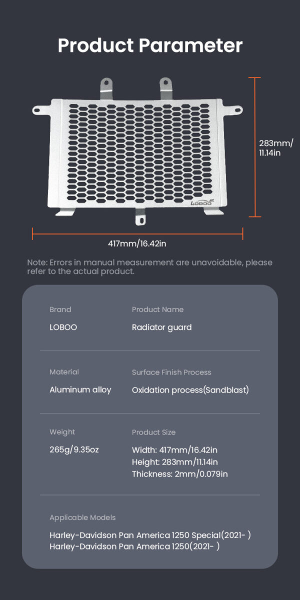LOBOO Osłona chłodnicy aluminiowa do HARLEY-DAVIDSON PAN AMERICA 1250 (2021-)