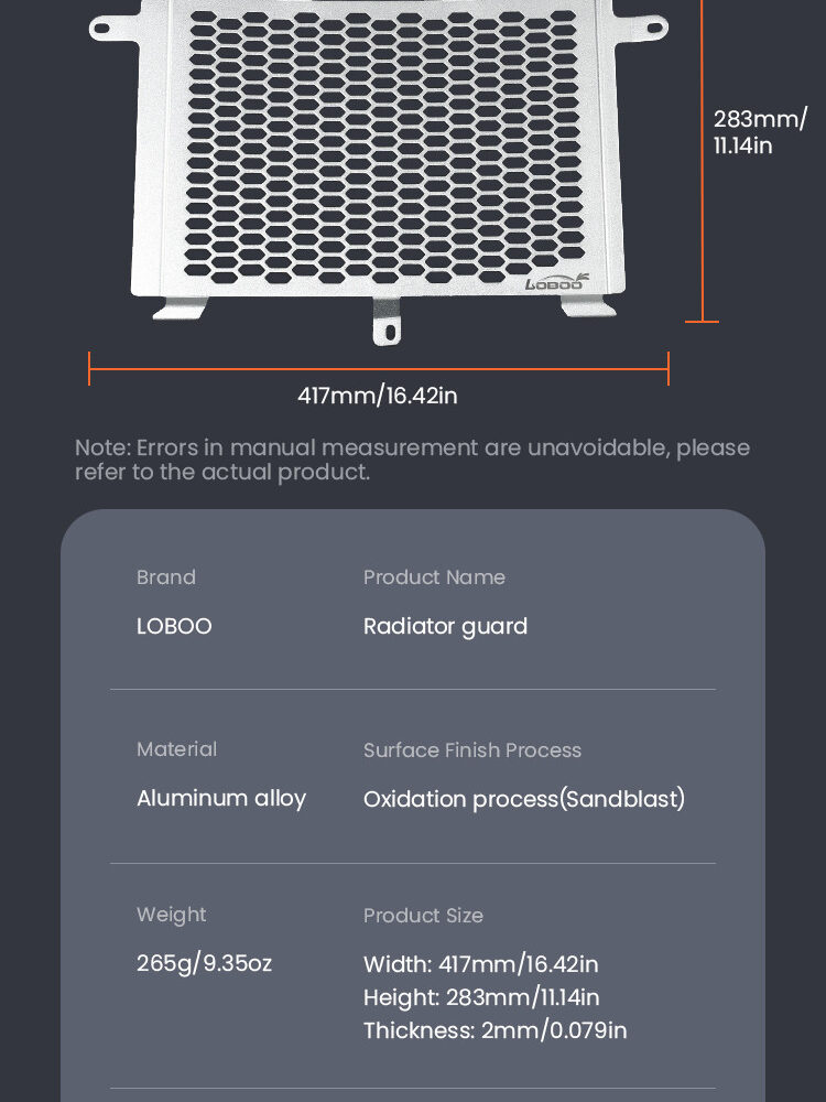 LOBOO Osłona chłodnicy aluminiowa do HARLEY-DAVIDSON PAN AMERICA 1250 (2021-)