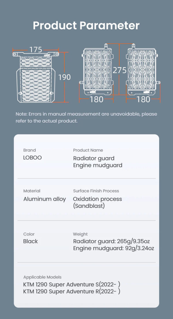 LOBOO Osłona chłodnicy aluminiowa do KTM 1290 Super Adventure S/R (2022-)