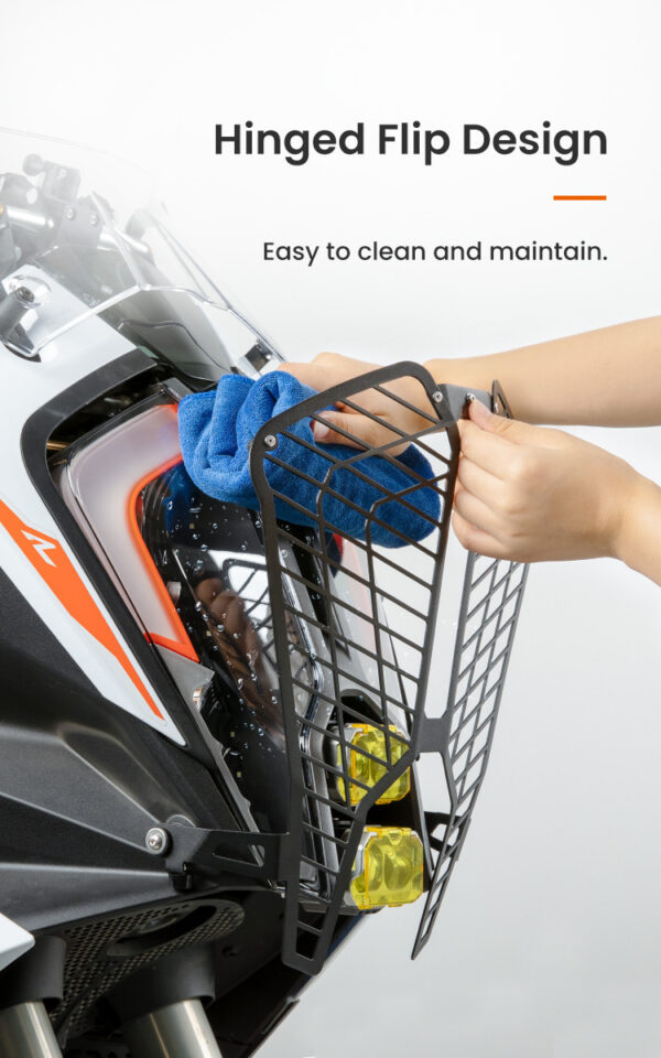 LOBOO Osłona przedniego oświetlenia do KTM 1290 Super Adventure S/R (2022-), stal nierdzewna, czarna