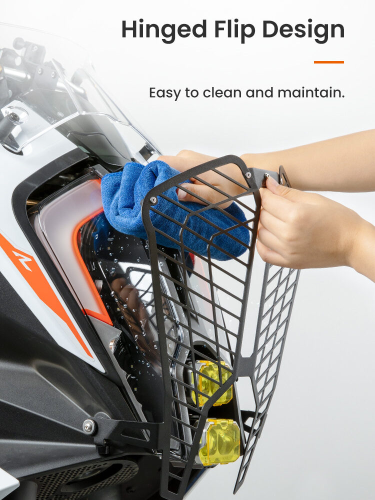 LOBOO Osłona przedniego oświetlenia do KTM 1290 Super Adventure S/R (2022-), stal nierdzewna, czarna