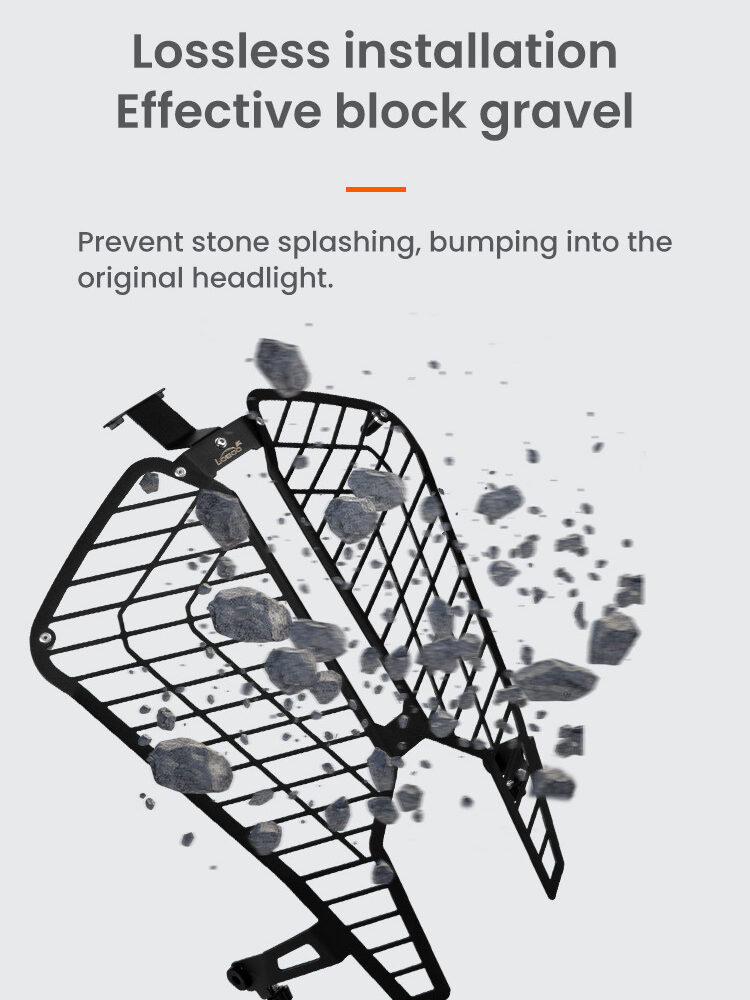 LOBOO Osłona przedniego oświetlenia do KTM 1290 Super Adventure S/R (2022-), stal nierdzewna, czarna