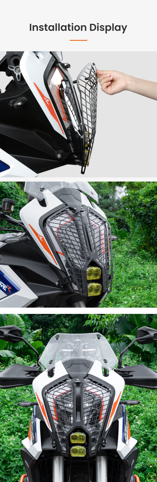 LOBOO Osłona przedniego oświetlenia do KTM 1290 Super Adventure S/R (2022-), stal nierdzewna, czarna