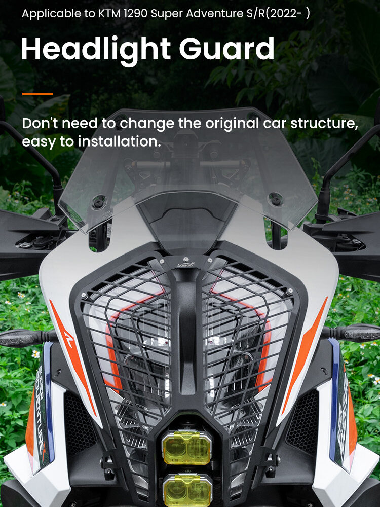 LOBOO Osłona przedniego oświetlenia do KTM 1290 Super Adventure S/R (2022-), stal nierdzewna, czarna