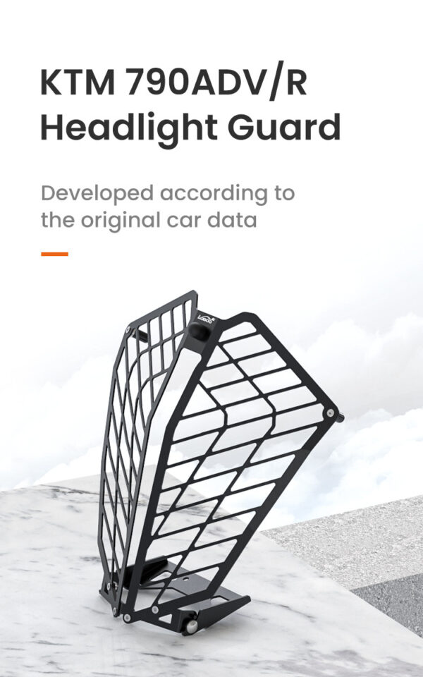 LOBOO Osłona przedniego oświetlenia do KTM 390ADV/790ADV, stal nierdzewna, czarna