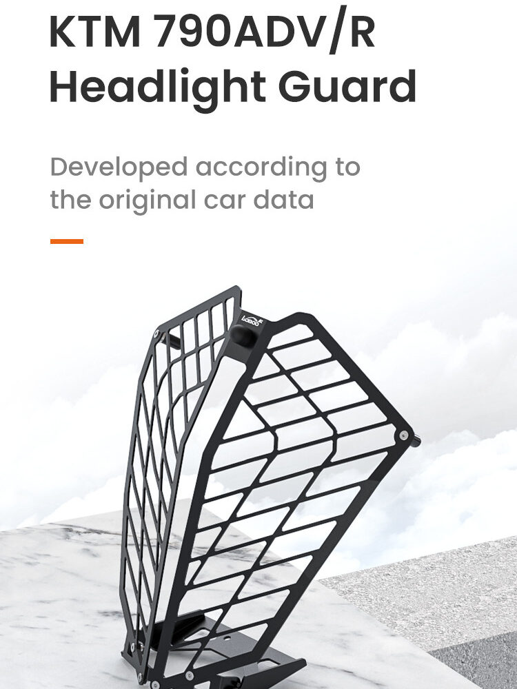LOBOO Osłona przedniego oświetlenia do KTM 390ADV/790ADV, stal nierdzewna, czarna