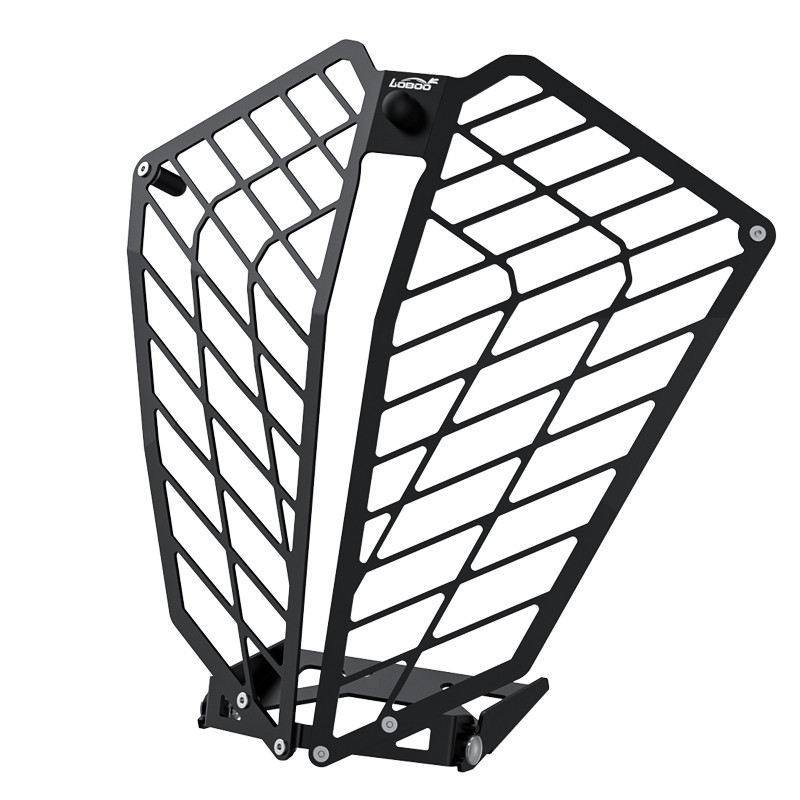 LOBOO Osłona przedniego oświetlenia do KTM 390ADV/790ADV, stal nierdzewna, czarna