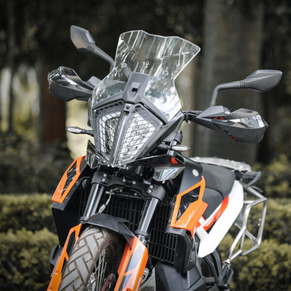 LOBOO Osłona przedniego oświetlenia do KTM 390ADV/790ADV, stal nierdzewna, czarna