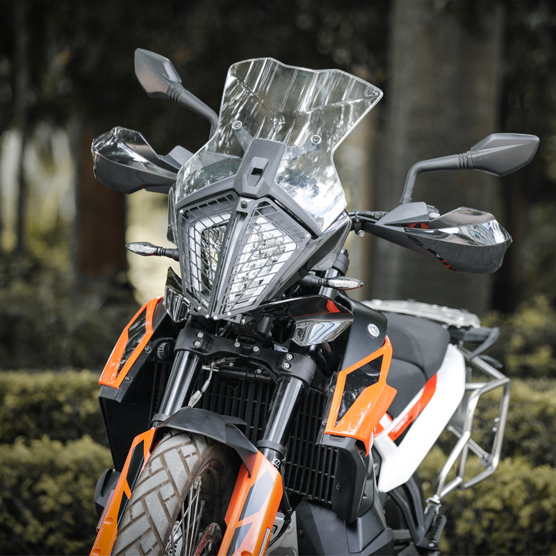 LOBOO Osłona przedniego oświetlenia do KTM 390ADV/790ADV, stal nierdzewna, czarna