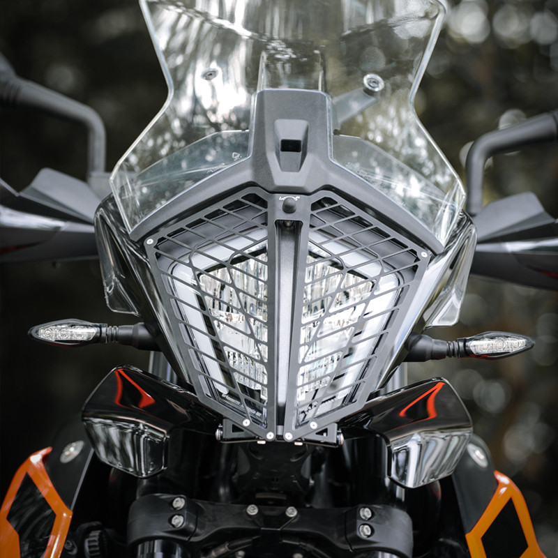 LOBOO Osłona przedniego oświetlenia do KTM 390ADV/790ADV, stal nierdzewna, czarna