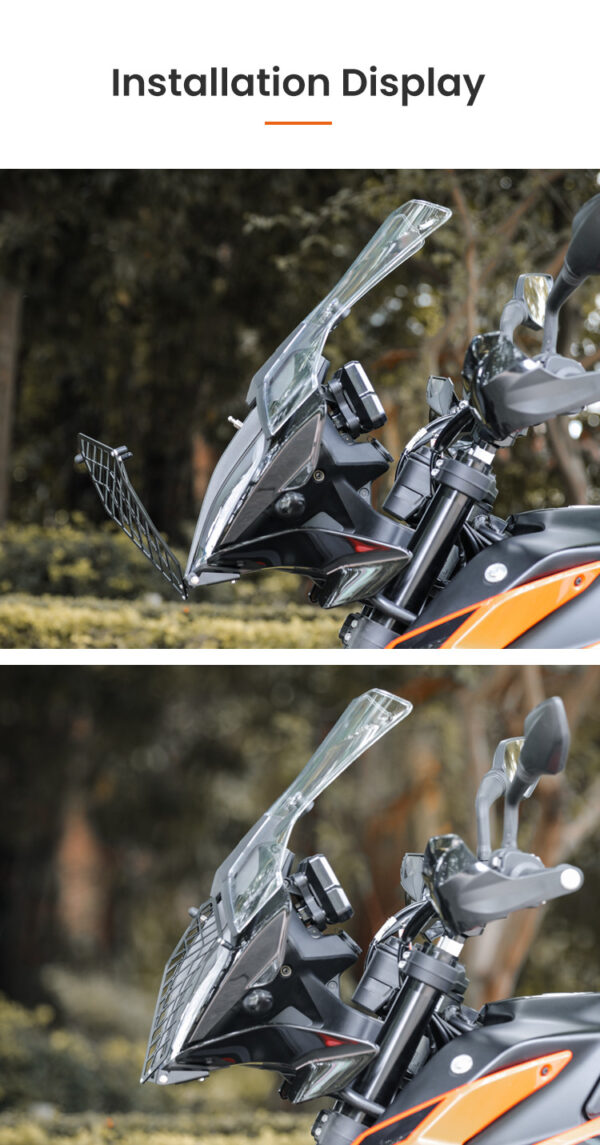 LOBOO Osłona przedniego oświetlenia do KTM 390ADV/790ADV, stal nierdzewna, czarna