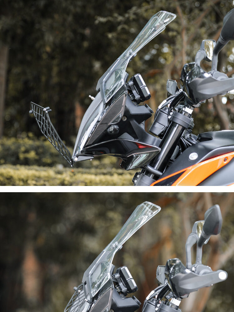 LOBOO Osłona przedniego oświetlenia do KTM 390ADV/790ADV, stal nierdzewna, czarna