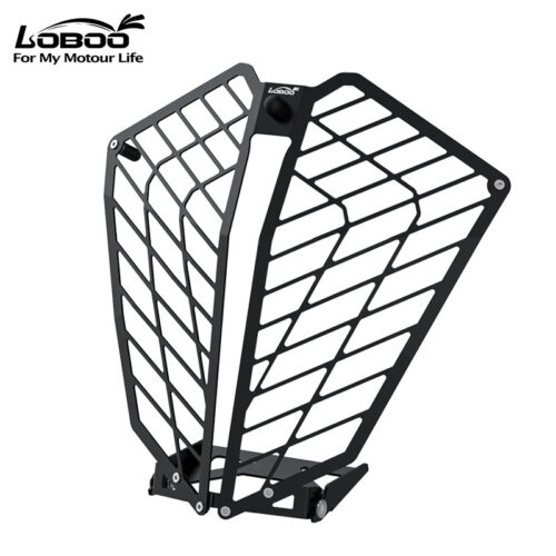 LOBOO Osłona przedniego oświetlenia do KTM 390ADV/790ADV, stal nierdzewna, czarna