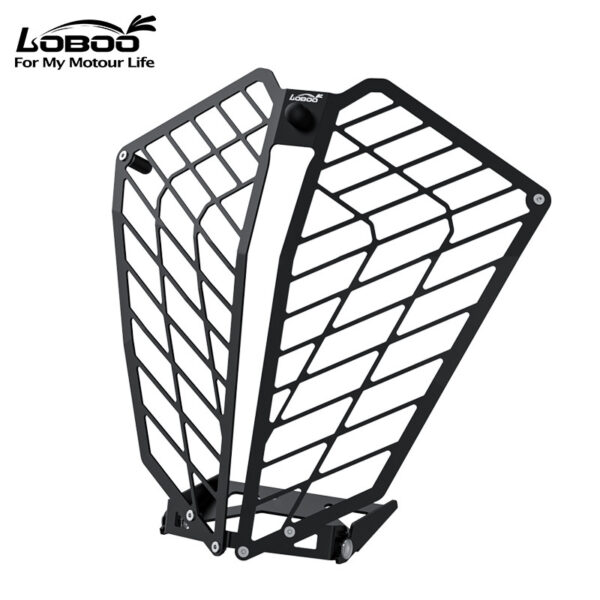 LOBOO Osłona przedniego oświetlenia do KTM 390ADV/790ADV, stal nierdzewna, czarna