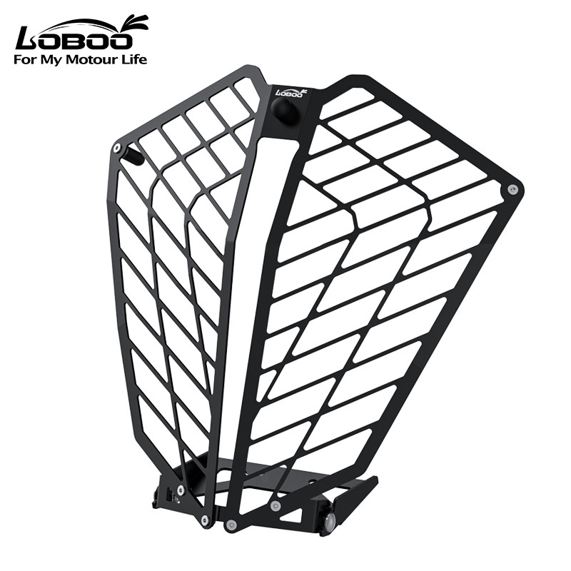 LOBOO Osłona przedniego oświetlenia do KTM 390ADV/790ADV, stal nierdzewna, czarna