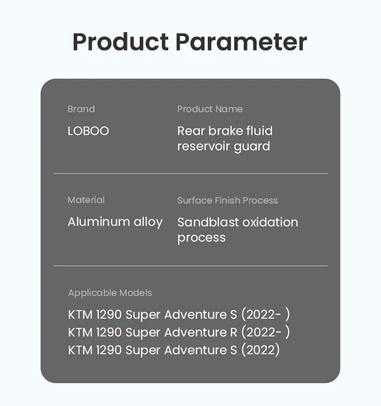 LOBOO Osłona zbiornika płynu hamulcowego tylnego KTM 1290, czarna