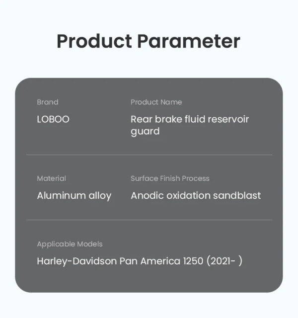 LOBOO Osłona zbiornika płynu hamulcowego tylnego HARLEY-DAVIDSON PAN AMERICA 1250 (2021-), srebrna