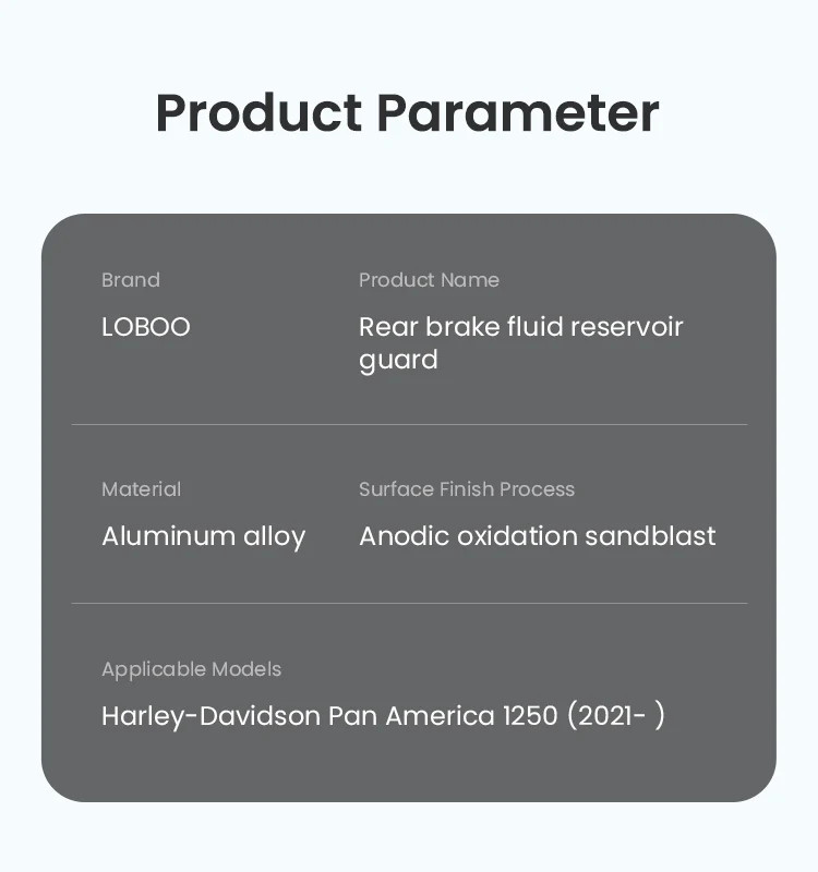 LOBOO Osłona zbiornika płynu hamulcowego tylnego HARLEY-DAVIDSON PAN AMERICA 1250 (2021-), srebrna