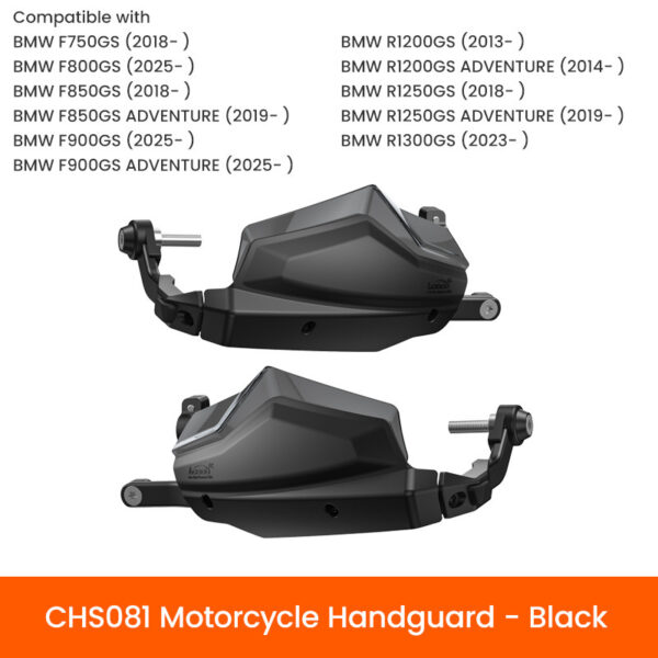 LOBOO Osłony dłoni czarne BMW F750GS, F800GS, BMW F850GS, F900GS, R1200GS, R1250GS, R1300GS
