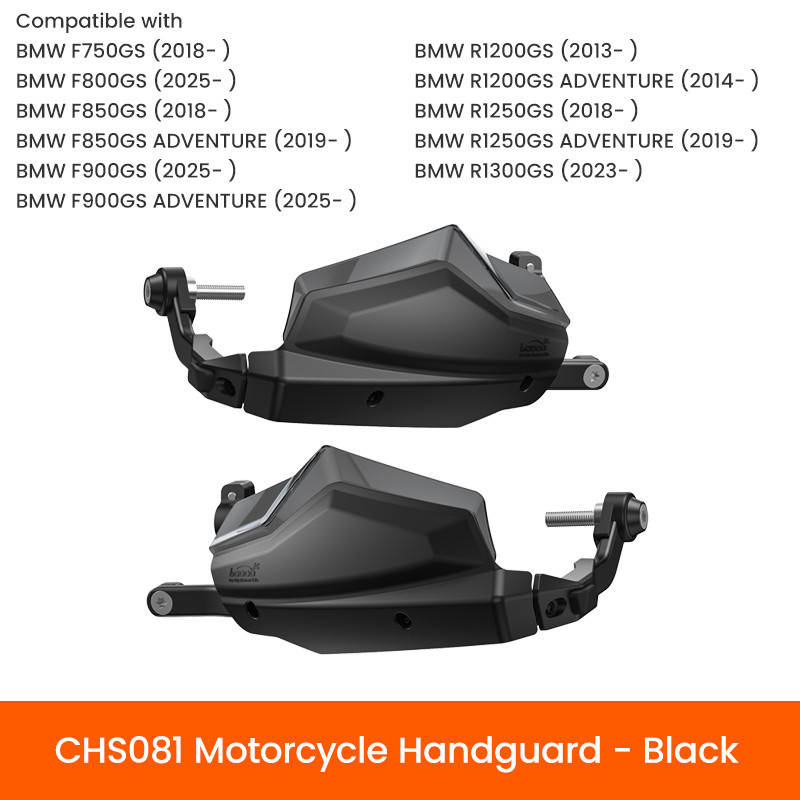 LOBOO Osłony dłoni czarne BMW F750GS, F800GS, BMW F850GS, F900GS, R1200GS, R1250GS, R1300GS