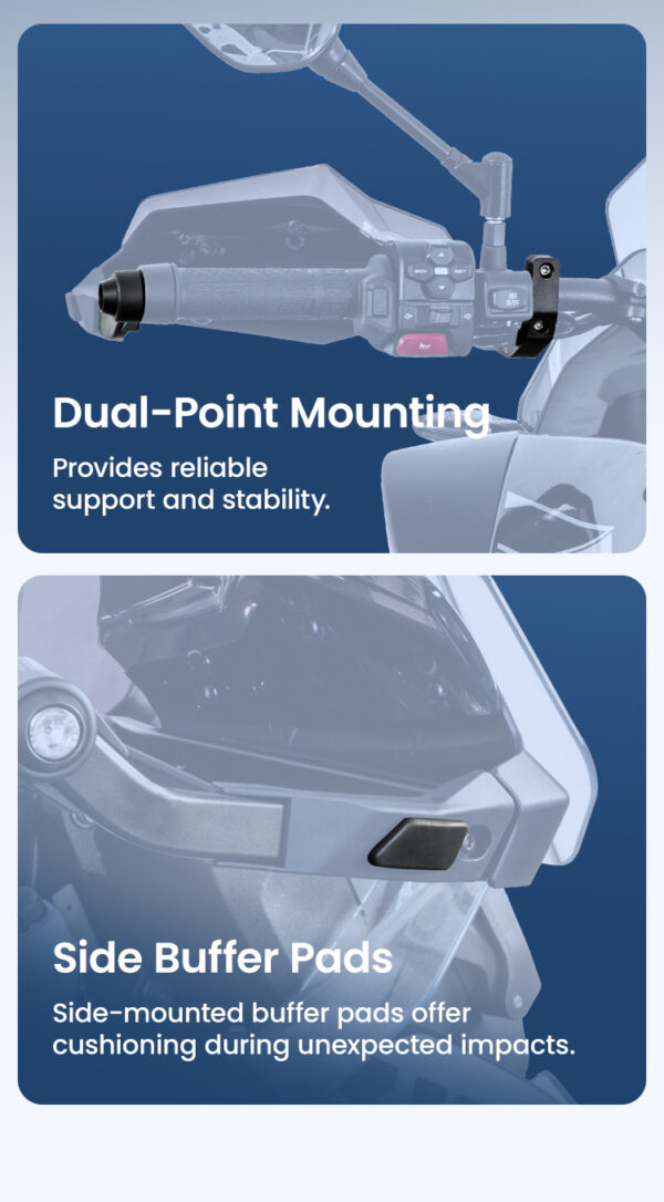 LOBOO Osłony dłoni (mocowania, czarne) CFMOTO 450MT 700MT 800MT 800MT-X