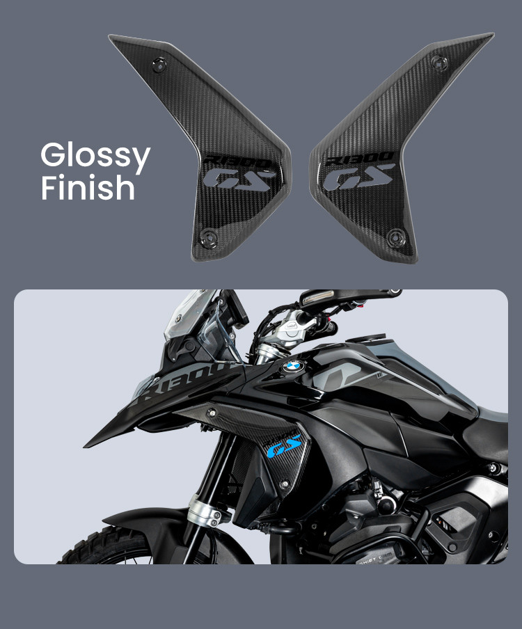 LOBOO Panel chłodnicy z włókna węglowego (czarny połysk) do BMW R1300GS (2023-)