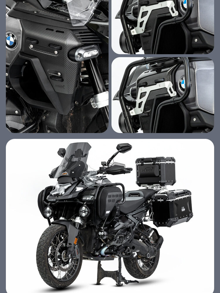 LOBOO Panele boczne carbonowe oraz zestaw montażowy do BMW R1300GS ADVENTURE (2024-) matowe