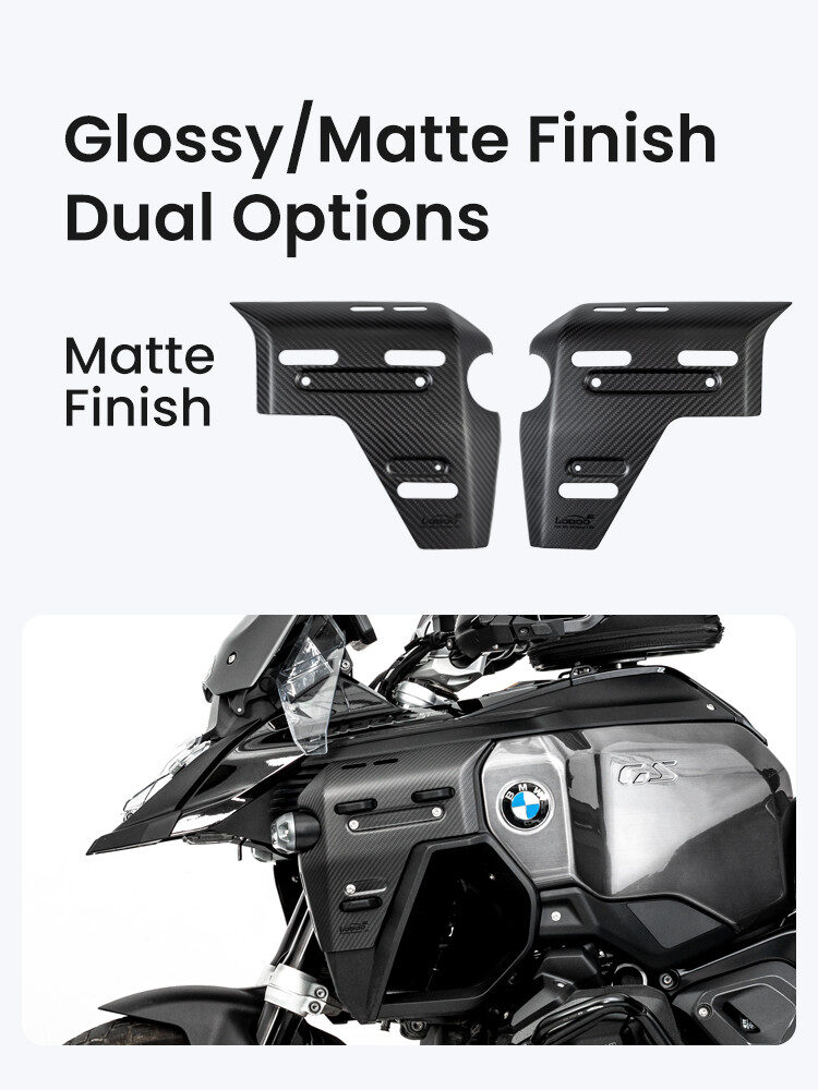 LOBOO Panele boczne carbonowe oraz zestaw montażowy do BMW R1300GS ADVENTURE (2024-) matowe