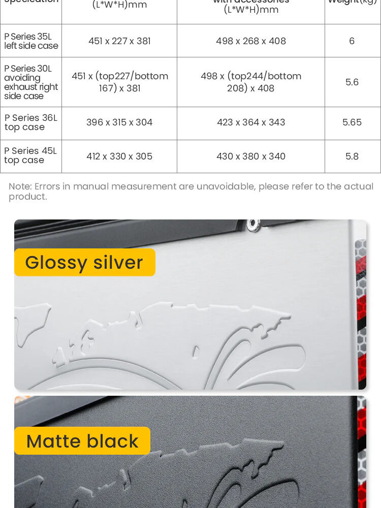 LOBOO PIKE Kufry boczne czarne 35+35L, aluminium, 2 zamki, wodoodporne, wewnętrzna siatka/paski mocujące bagaż, 1 komplet - 2 sz