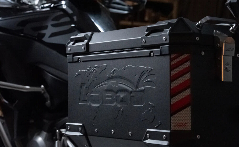 LOBOO PIKE Kufry boczne srebrne 45+45L, aluminium, 2 zamki, wodoodporne, wewnętrzna siatka/paski mocujące bagaż, 1 komplet - 2 s