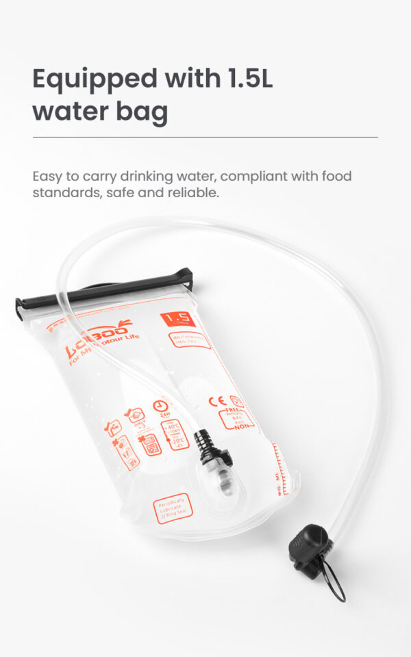 LOBOO Plecak motocyklowy czarny/szary/fluo 6L, materiał TPU, wodoodporny IPX7, camelbag 1,5L