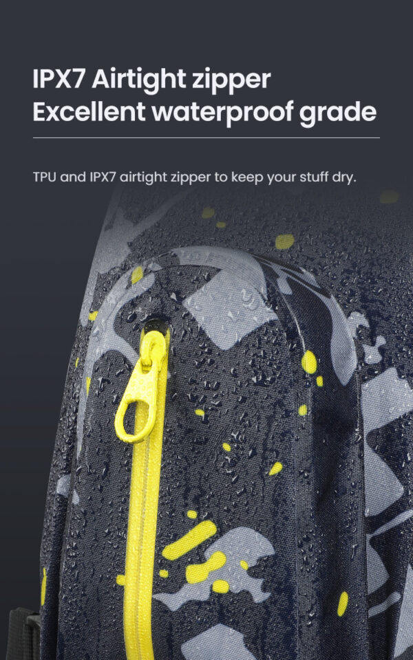 LOBOO Plecak motocyklowy czarny/szary/fluo 6L, materiał TPU, wodoodporny IPX7, camelbag 1,5L