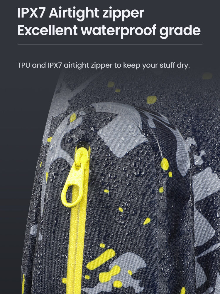 LOBOO Plecak motocyklowy czarny/szary/fluo 6L, materiał TPU, wodoodporny IPX7, camelbag 1,5L