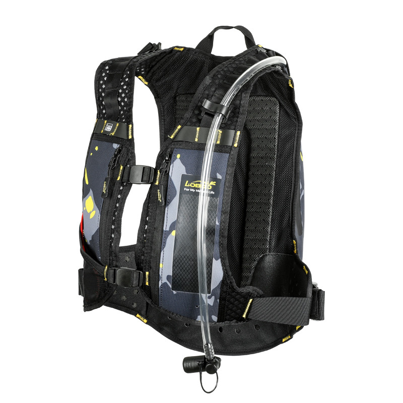 loboo-plecak LOBOO Plecak motocyklowy czarny/szary/fluo 6L, materiał TPU, wodoodporny IPX7, camelbag 1,5L