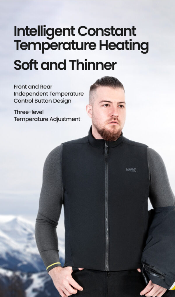 LOBOO Podgrzewana kamizelka czarna, rozm. L