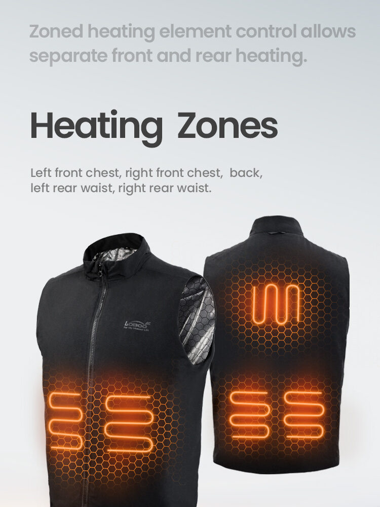 LOBOO Podgrzewana kamizelka czarna, rozm. L