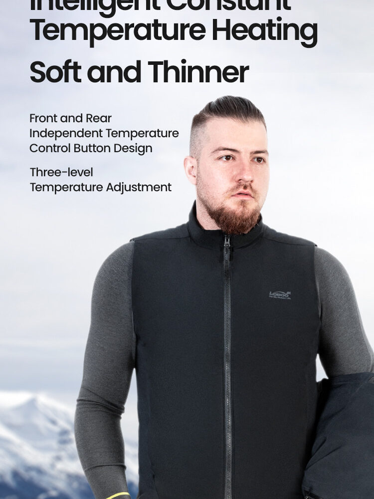 LOBOO Podgrzewana kamizelka czarna, rozm. M