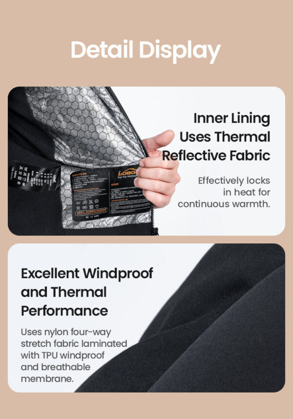 LOBOO Podgrzewana kamizelka czarna, rozm. M