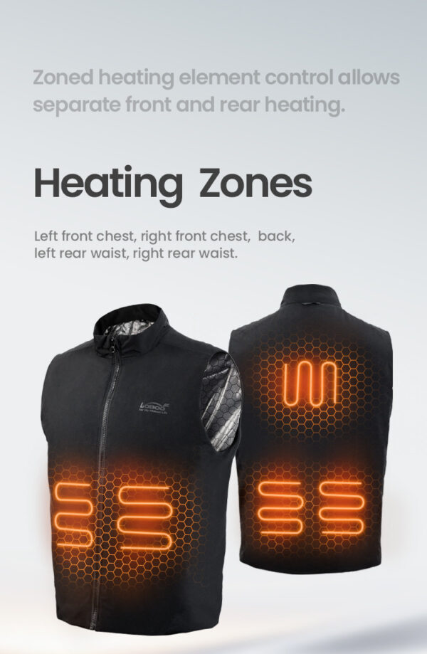 LOBOO Podgrzewana kamizelka czarna, rozm. XL