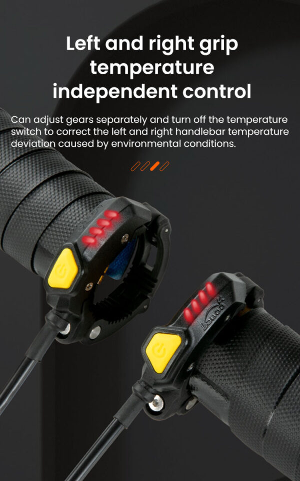 LOBOO Podgrzewane manetki / owijka, 4 tryby grzania, wodoodporne