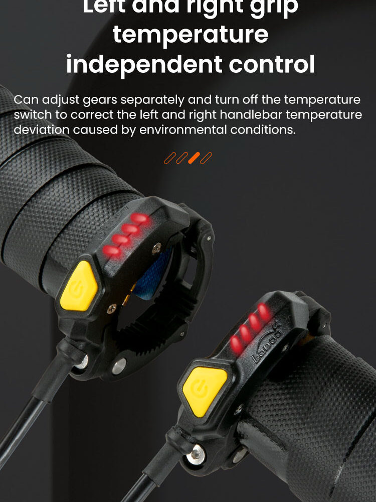 LOBOO Podgrzewane manetki / owijka, 4 tryby grzania, wodoodporne