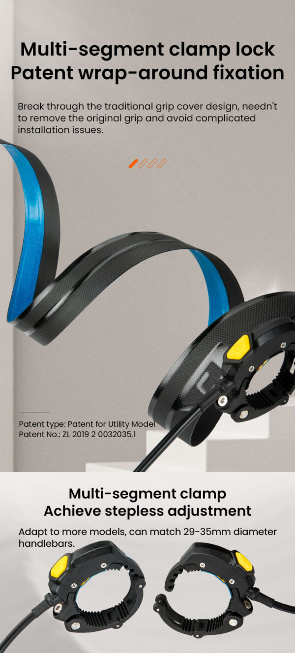 LOBOO Podgrzewane manetki / owijka, 4 tryby grzania, wodoodporne