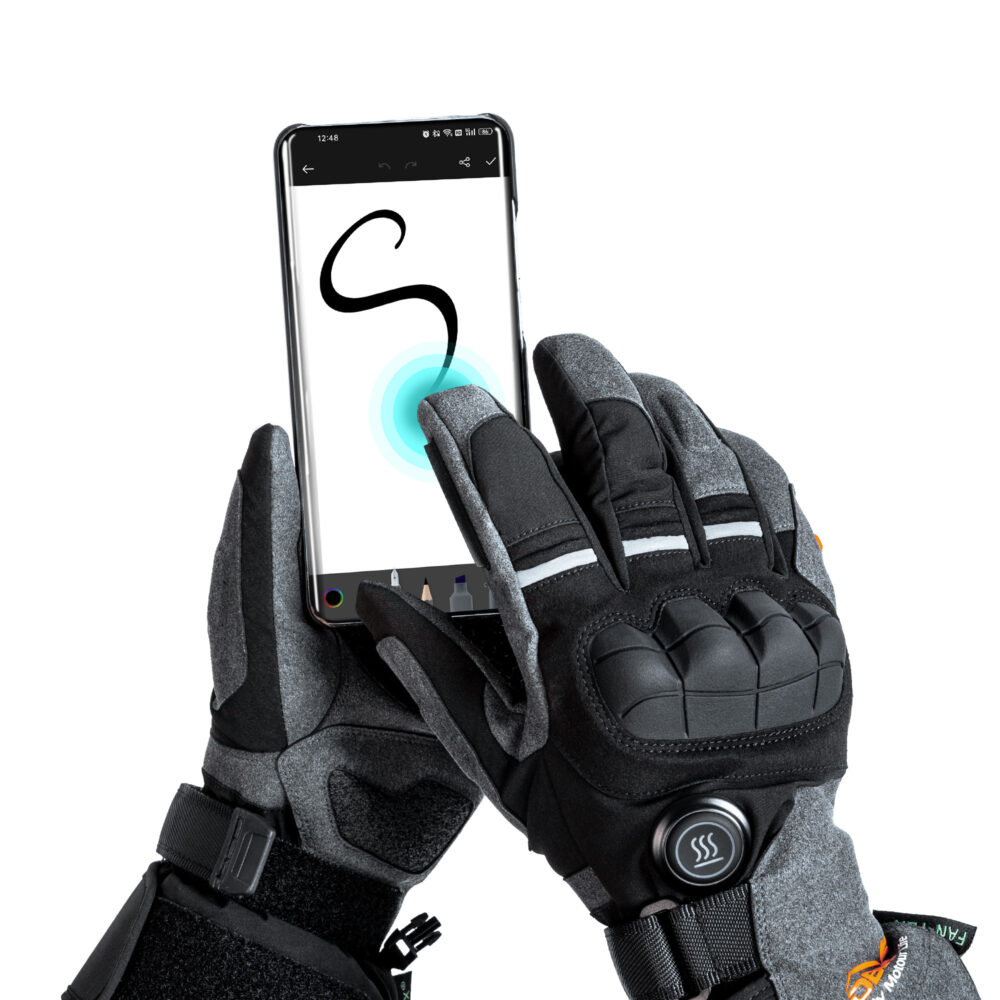 LOBOO Podgrzewane rękawice motocyklowe Czarne rozm. 3XL