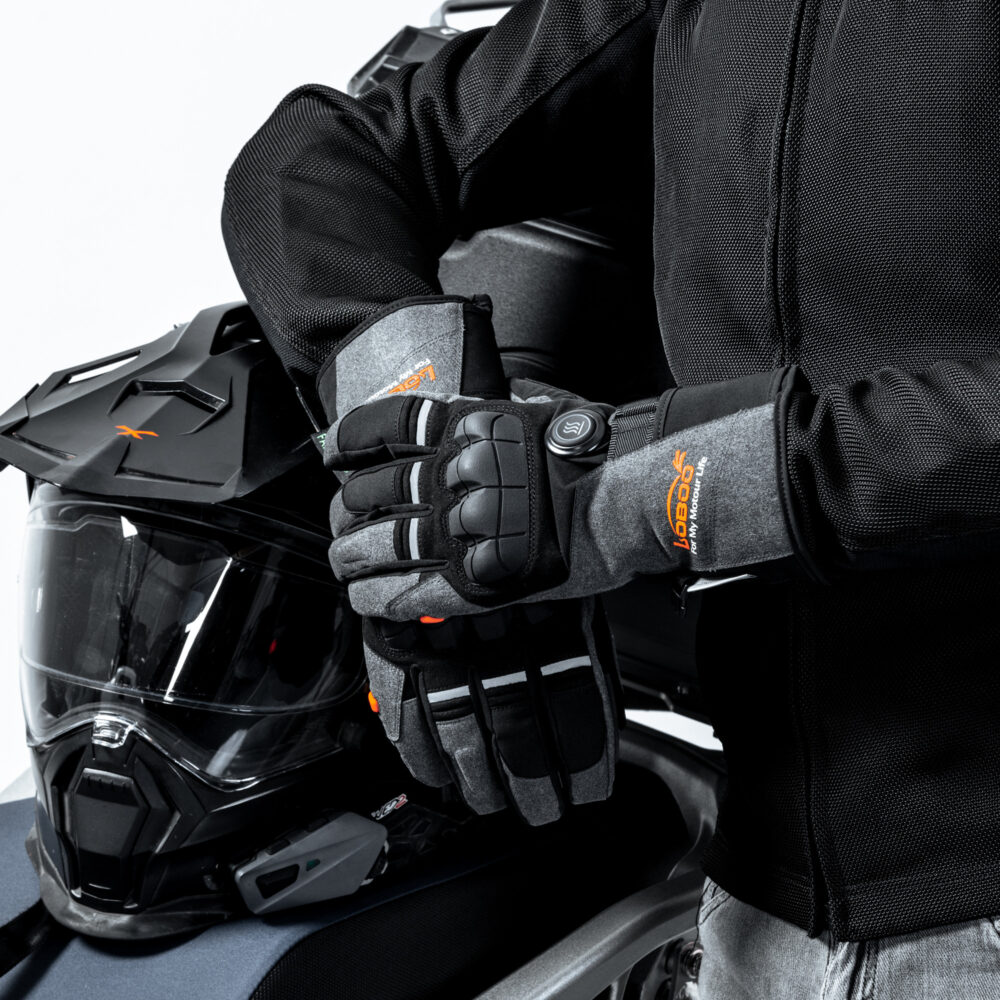 LOBOO Podgrzewane rękawice motocyklowe Czarne rozm. S
