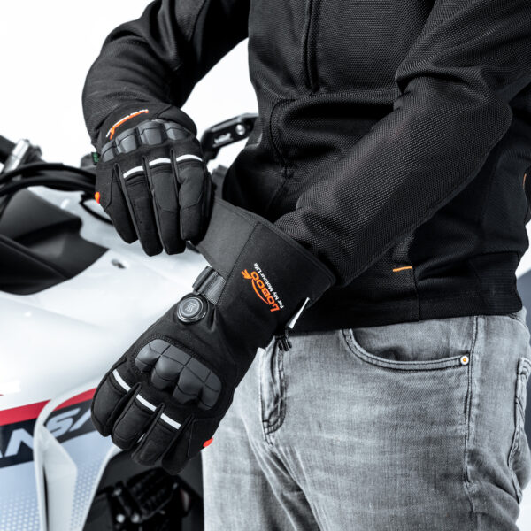 LOBOO Podgrzewane rękawice motocyklowe Czarne rozm. S