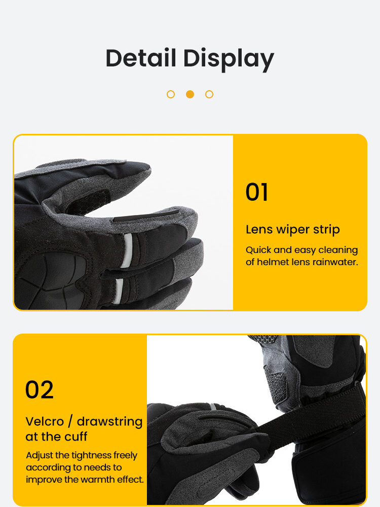 LOBOO Podgrzewane rękawice motocyklowe Czarne XXL (01.2.09061.001.01)