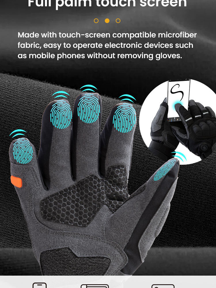 LOBOO Podgrzewane rękawice motocyklowe Czarne XXL (01.2.09061.001.01)