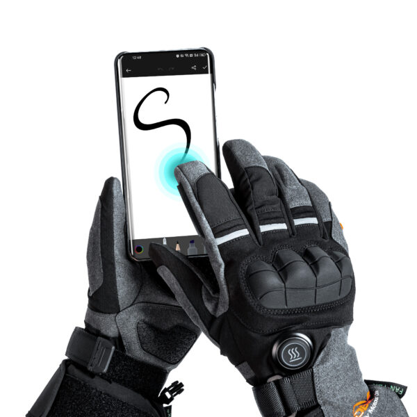 LOBOO Podgrzewane rękawice motocyklowe Szare rozm. 2XL