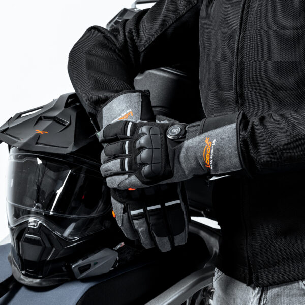 LOBOO Podgrzewane rękawice motocyklowe Szare rozm. 3XL